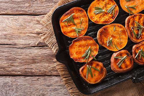 Cheesy sweet potato nachos